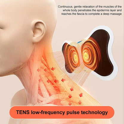 Mini Electric Neck & Back Massager – EMS Muscle Relaxation with 8 Modes