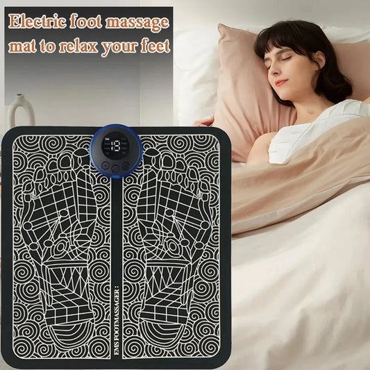 Electric Foot Massage Mat Relaxing Foot Acupoint Massage Mat Improves Blood Circulation 8 Modes 19 Levels of Relaxation USB Rech