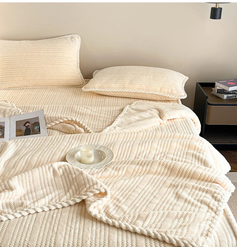 Throw Blanket for Sofa Winter Blanket King Size Home Warm Plaid Comforter Bedspread Bedding Sheet