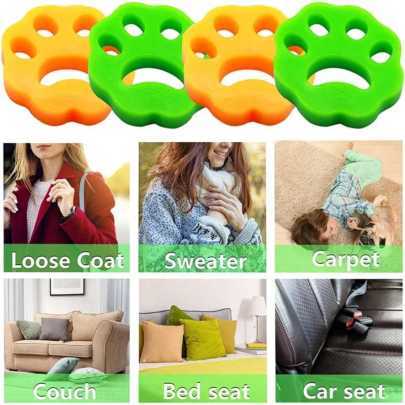 Reusable Cat and Dog Hair Clothes Bedding Lint Remover (Laundry V Animal Hair Catcher for Washing Tools Removes From Pet Machine