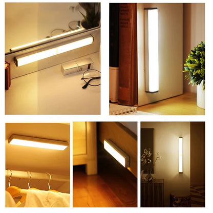 Rechargeable Wireless LED Motion Sensor Night Light for Cabinet, Kitchen & Closet Use – Type-C Powered