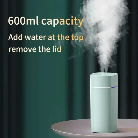 USB Air Humidifier with Dual Spout, Essential Oil Aromatherapy Humidifier, Car Aromatherapy Silent Cool Mist Maker, Home and Off