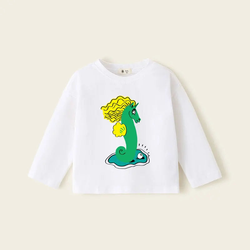 Boys Cartoon T-shirts 2025 New Cotton Baby Tees Spring Summer Printing Tops for Girls Toddler Pullover Blouse Kids Clothing