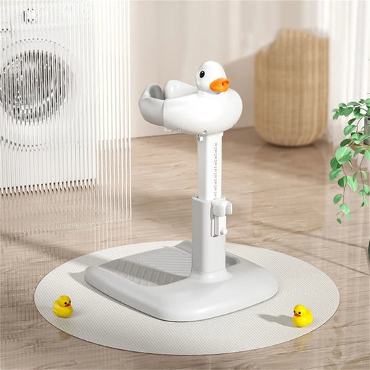 Baby Shower Stand with Anti Slip Base, Cartoon Infant Bath Support Portable Showering Helper for Toddler