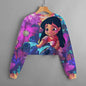 2024 Autumn New Girls Kids Clothing Print Cropped Hoodie Disney Stitch Casual Cute Cartoon Girls Sweatshirt Tops Classic Hoodie