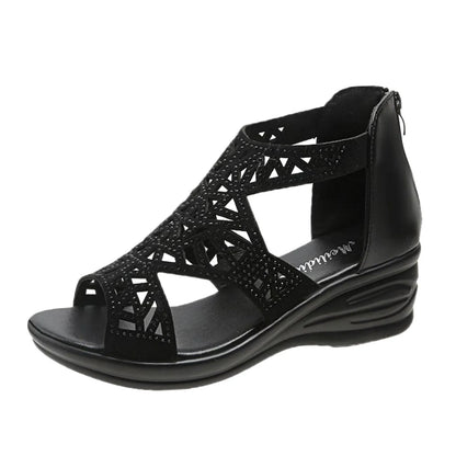 Korean Fashion Party Shoes Woman Design Women Sandals Fashion Rhinestone Decoration Summer New Pattern Hollow босоножки женские