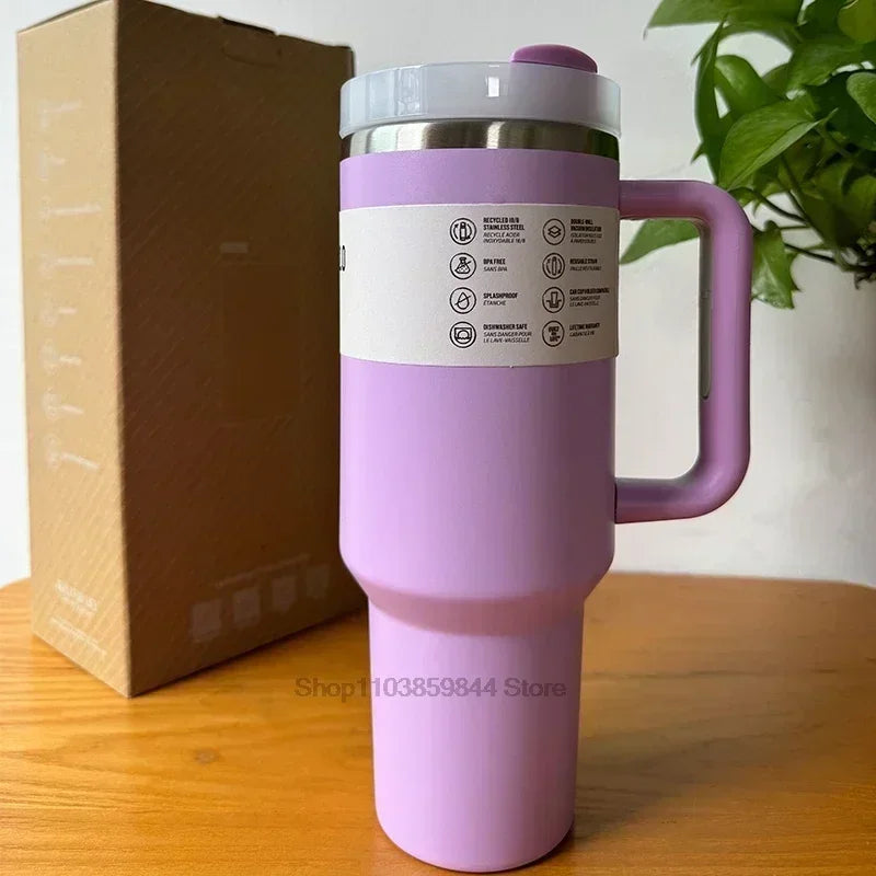 2025 New HOT Large Capacity 40Oz Stainless Steel Vacuum Flask - Insulated Tumbler Cup with Lids and Straws, Perfect for Travel