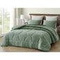 Vero Sage Green Comforter Set Oversized Queen Size 3-Piece Fluffy Soft Lightweight Bedding Honeycomb