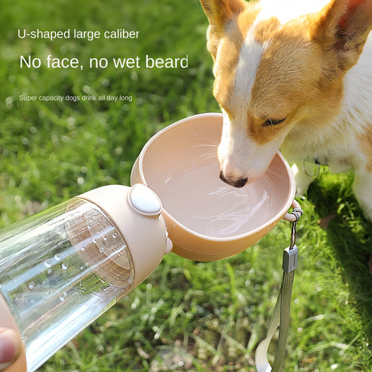 2 in 1 Portable Dog Cat Water Bottle Pet Drinking Bottle for Dogs Cats Outdoor Travel Walking Puppy Drinker Kitten Waterer Food