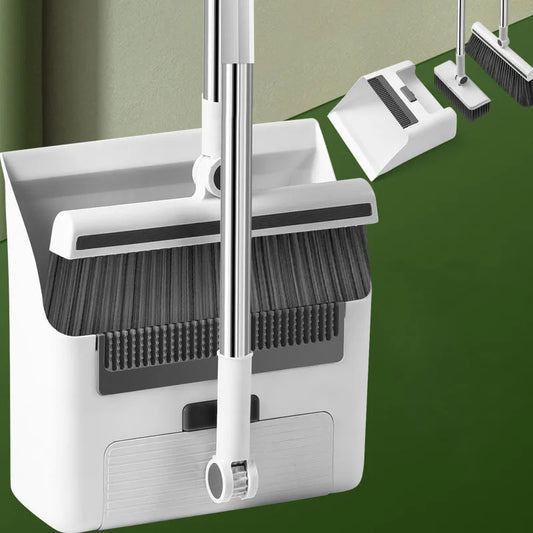 Soft-bristled Broom and Dustpan Set for Household Cleaning Complete Sweep Set with Broom, Dustpan, and Rubbish Shovel
