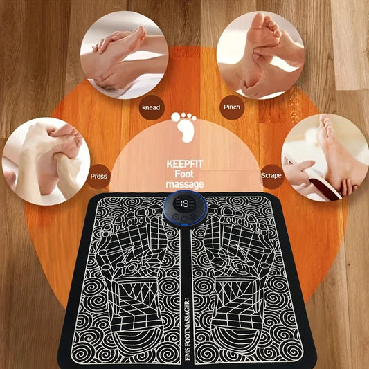Electric Foot Massage Mat Relaxing Foot Acupoint Massage Mat Improves Blood Circulation 8 Modes 19 Levels of Relaxation USB Rech