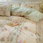 Ins Floral Bedding Set with Duvet Cover Flat Sheet Pillowcases New Summer No Filler Full Queen Size Hotel Home Soft Bed Linens