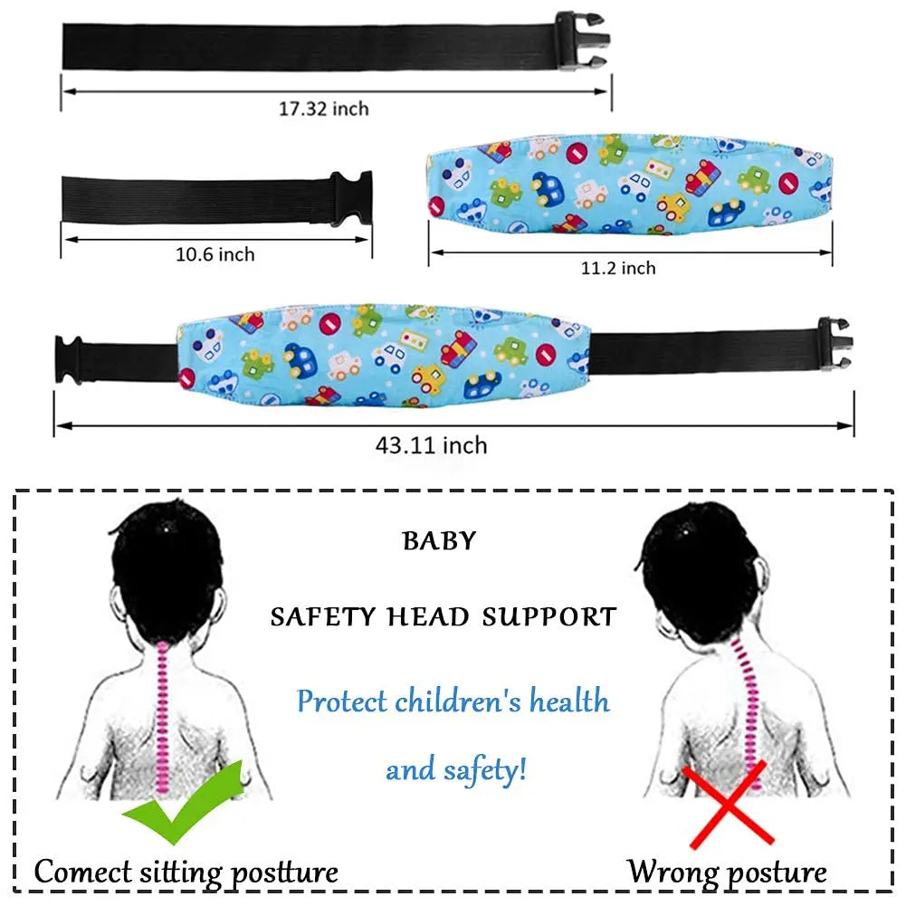 SafeSlumber Adjustable Infant Car Seat Pillow for Head & Neck Comfort