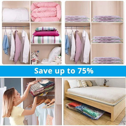 Vacuum Storage Bags for Clothes and Bedding - Space-Waterproof Saving Solution for Organized Storage