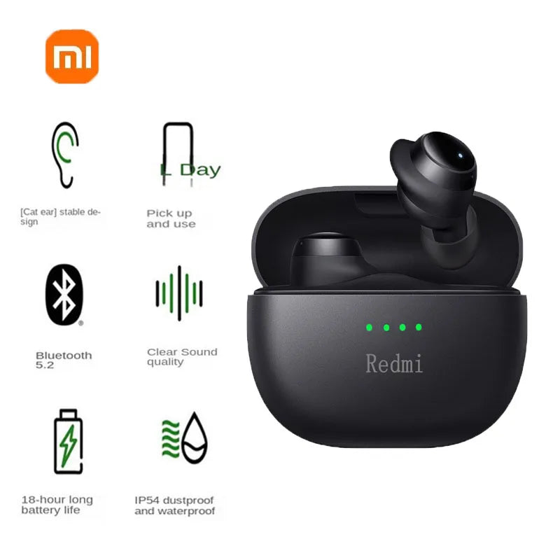 Xiaomi Redmi Bluetooth 5.2 Wireless Earbuds – Compact & Waterproof