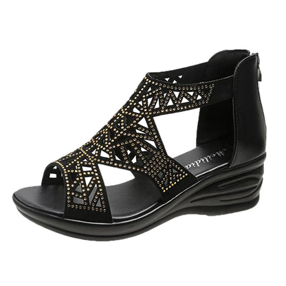 Korean Fashion Party Shoes Woman Design Women Sandals Fashion Rhinestone Decoration Summer New Pattern Hollow босоножки женские