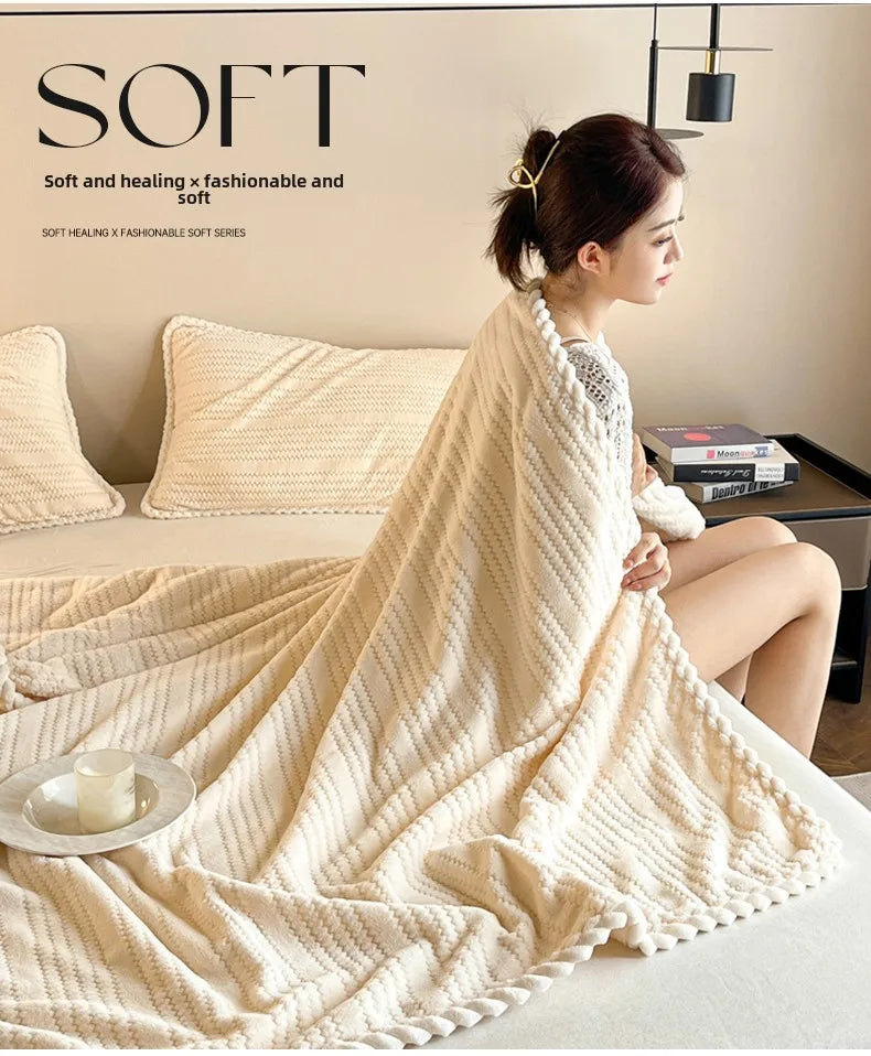 Throw Blanket for Sofa Winter Blanket King Size Home Warm Plaid Comforter Bedspread Bedding Sheet