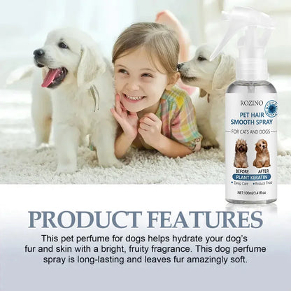 NEW Odor Cleanse Spray Cats Dogs Body Pet Odor Soft hair spray cat dog anti-static spray for moisturizing and repairing hair