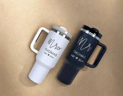Personalized Tumbler With Engraved Name Custom 40Oz Tumbler With Handle Birthday Gifts For Women Cup Gifts Coffee Tumbler