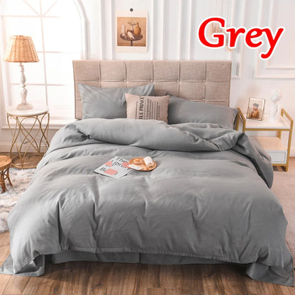 Brushed Fabric Duvet Cover Soft Cozy Comforter COver with Zipper Closure Grey/Black Bedding Duvet Cover with Pillowcase
