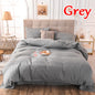 Brushed Fabric Duvet Cover Soft Cozy Comforter COver with Zipper Closure Grey/Black Bedding Duvet Cover with Pillowcase