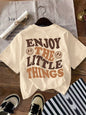 Summer Tees Y2k Harajuku Style Kids Clothing Tops All-Match Classic  Kawaii Cotton Girls Casual Simple Letter Back Print T-Shirt