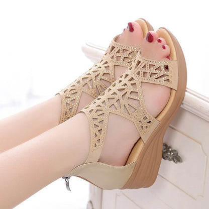 Korean Fashion Party Shoes Woman Design Women Sandals Fashion Rhinestone Decoration Summer New Pattern Hollow босоножки женские