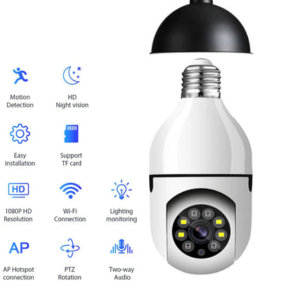 Smart WiFi Bulb Camera – Baby & Home Security Monitor (3MP)