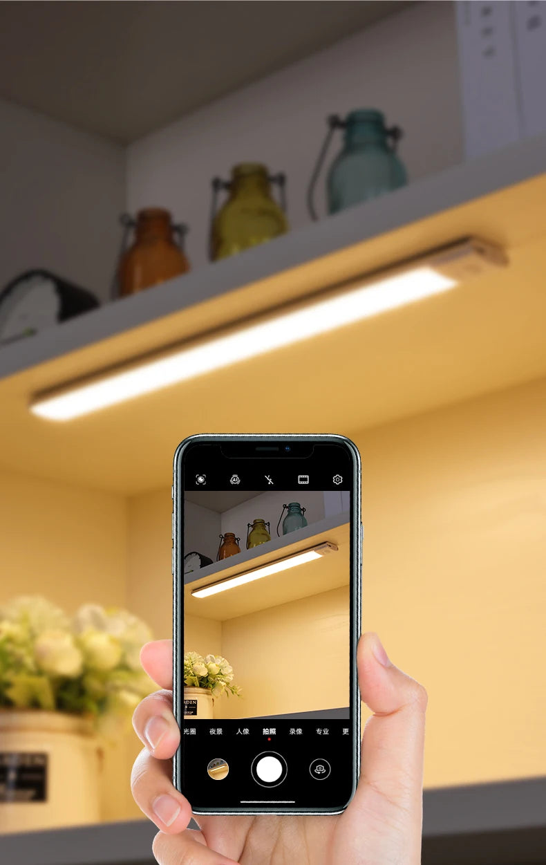 LED Motion Sensor Cabinet Light – USB-C Rechargeable (20–60cm)
