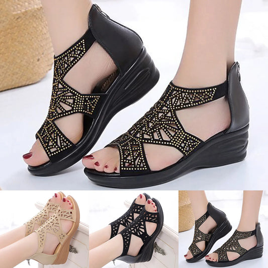 Korean Fashion Party Shoes Woman Design Women Sandals Fashion Rhinestone Decoration Summer New Pattern Hollow босоножки женские