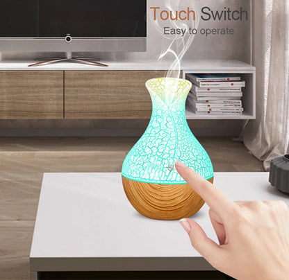 Mute fog measure wood grain vase humidifier Home bedroom indoor office night light ultrasonic humidifier