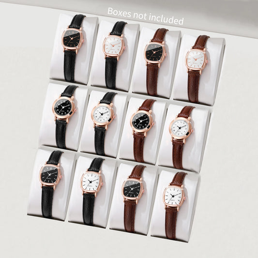 Women's Fashion Retro Small Fresh Simple Scale Elegant Trendy Korean Edition Fashion Quartz Watch Combination Set (Without Box)