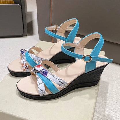 Women One Button Sandals High Wedges Heel Shoes For Summer With Arch Support Comfortable Commuting Work Sandal for Women