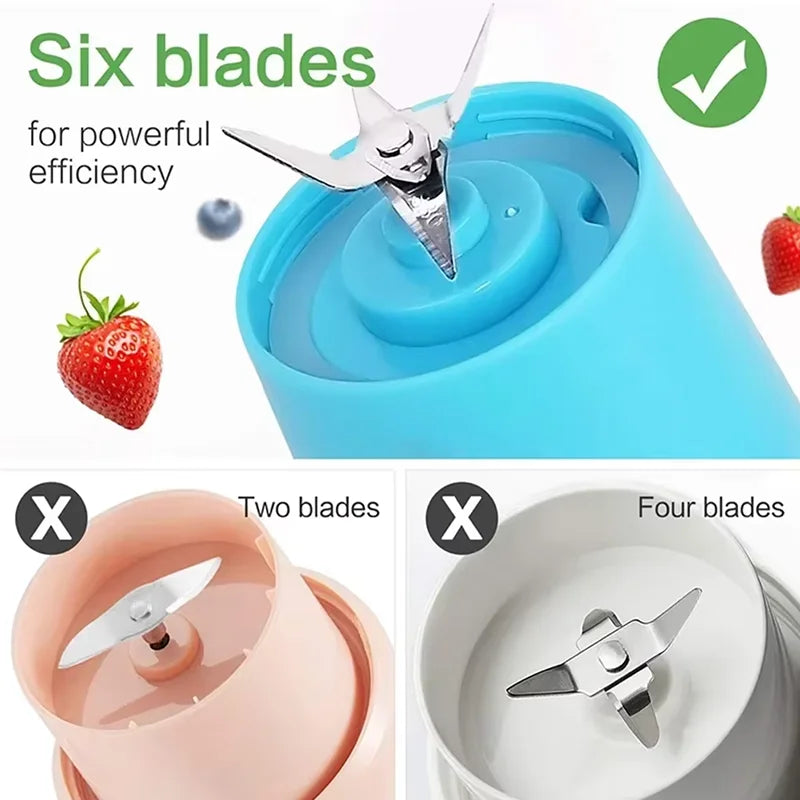 NEW Portable Blender for Shakes and Smoothies Rechargeable USB 380ML Traveling Fruit Juicer Cup Hand Fruit Blender Juicing Cup