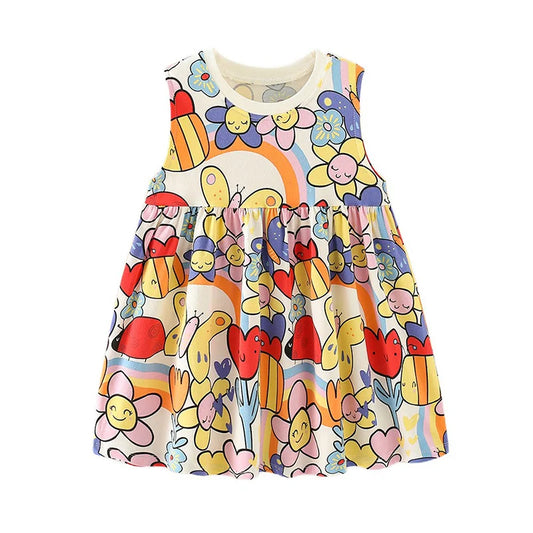 Jumping Meters New 2-7T Princess Party Girls Dresses Summer Cotton Kids Clothing Fashion Hot Selling Children's Dress Tops Girls