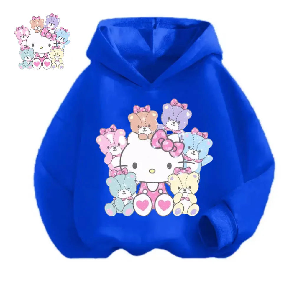 Cartoon Hello Kitty Children's Hoodie Outdoor Casual Sports Shirt Boys' Tops Soft Kids Clothing Girls' Baby Autumn/Winter Wear