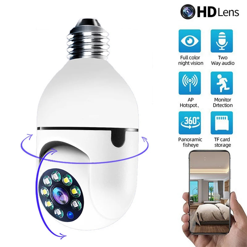 Smart WiFi Bulb Camera – Baby & Home Security Monitor (3MP)