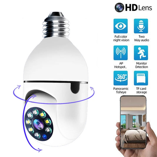 Smart WiFi Bulb Camera – Baby & Home Security Monitor (3MP)