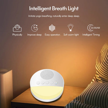 Baby Sleep Sound Machine with Night Light & Timer