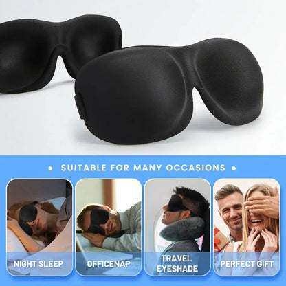3D Memory Foam Sleep Mask – Soft, Light-Blocking Eye Cover for Travel & Deep Sleep