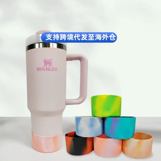 75MM Silicone Boot for Stanley 40 30 oz Quencher Tumbler IceFlow Water Bottle 30/20 oz Cup Bottom Sleeve Avoid Scratches & Noise