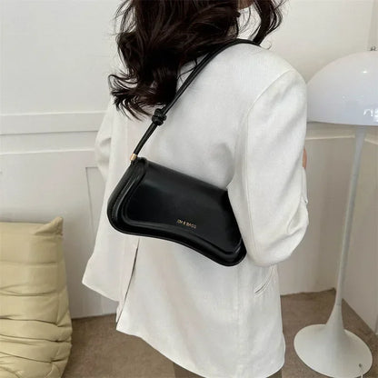 Ladies Shoulder Crossbody Bags  Women Underarm Bags Solid Color Small Top-handle Bags Purse Female Daily Handbags PU Leather