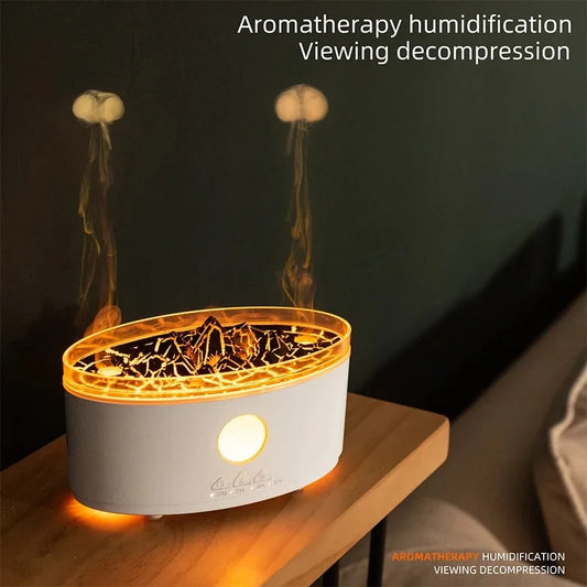 Diffuseur d'huiles essentielles d'aromathérapie à flamme dynamique, diffuseur d'air aquarelle, adapté à la maison, à la chambre,