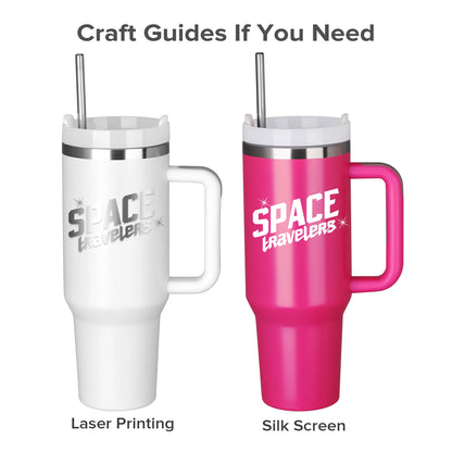 20 Pack 40OZ tumbler，Detachable Handle With lid and Straw, Mixed Color insulated water bottles, Laser engraved coffee travel mug