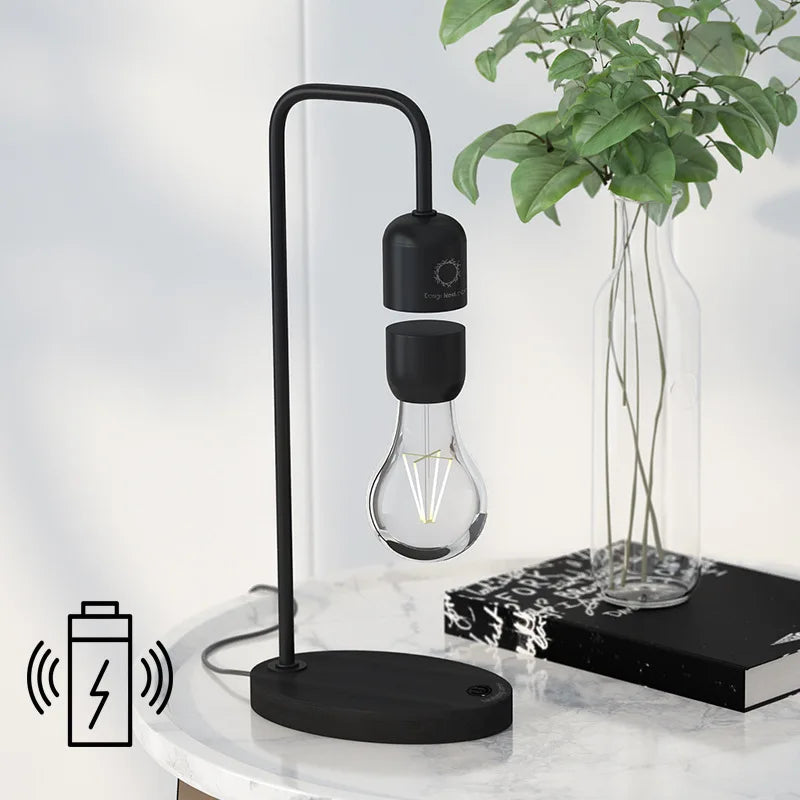 Magnetic Levitating Floating LED Night Light with Wireless Charger for Desk Lamp Home Room Office Decor Unique Mood Light Gift