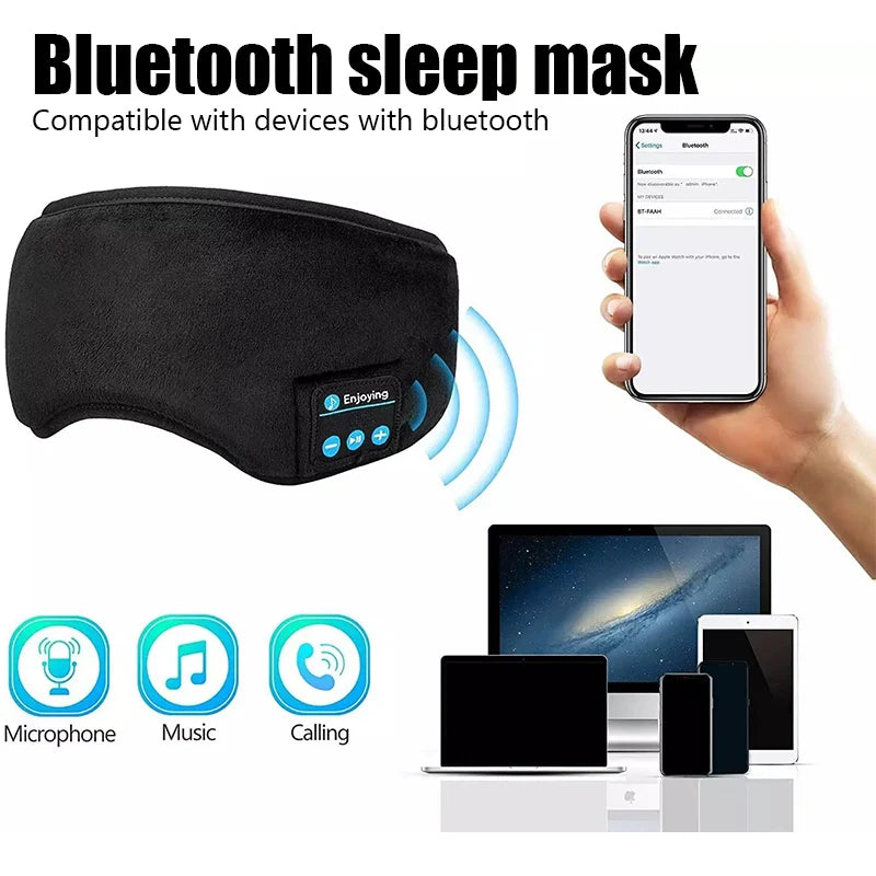 Bluetooth Sleep Mask Headphones – Wireless Music Eye Mask for Travel, Yoga & Deep Sleep