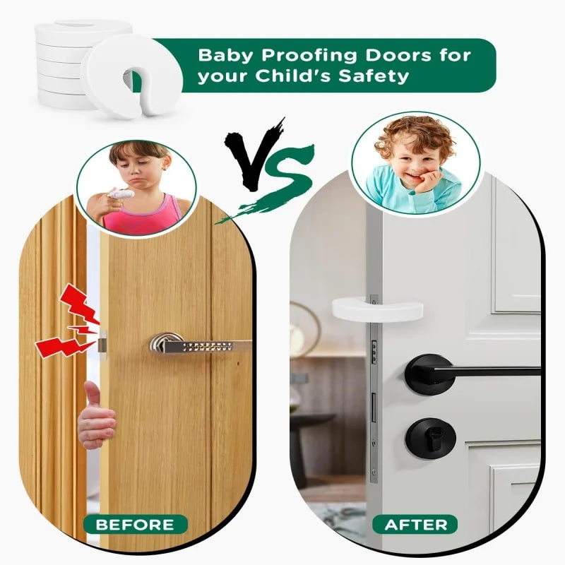 Child Safety Door Stoppers – Anti-Slam Finger Protectors (6pcs)