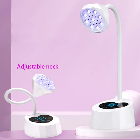 Wireless Nail Lamp LED UV Nail Dryer Rechargeable Auto Sensing Touch Control Fast Drying Nail Light 360° Bendable Table Lamp
