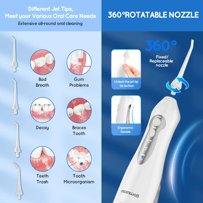 D52 Portable Water Flosser – 3 Modes, 4 Jets