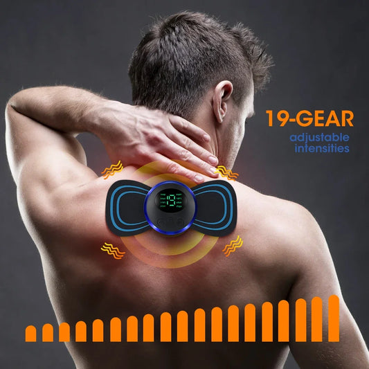 EMS Neck & Back Massager – Portable 8-Mode Muscle Relaxation Device